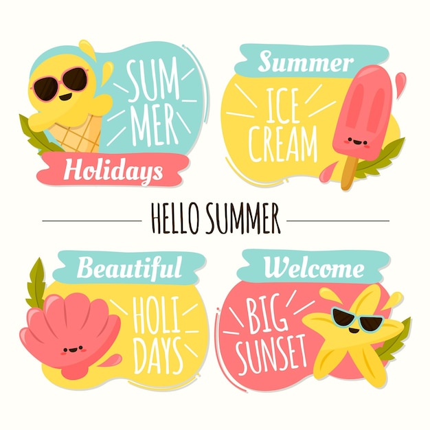 Free Vector | Summer labels concept