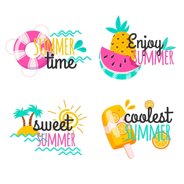 Free Vector | Summer labels set