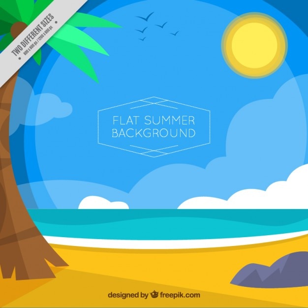 Summer landscape background in flat
design