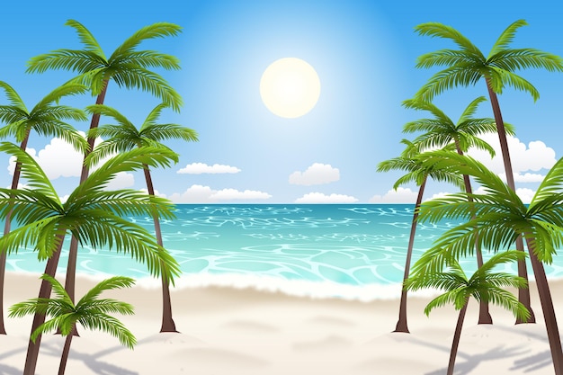 Summer landscape - background for zoom | Free Vector