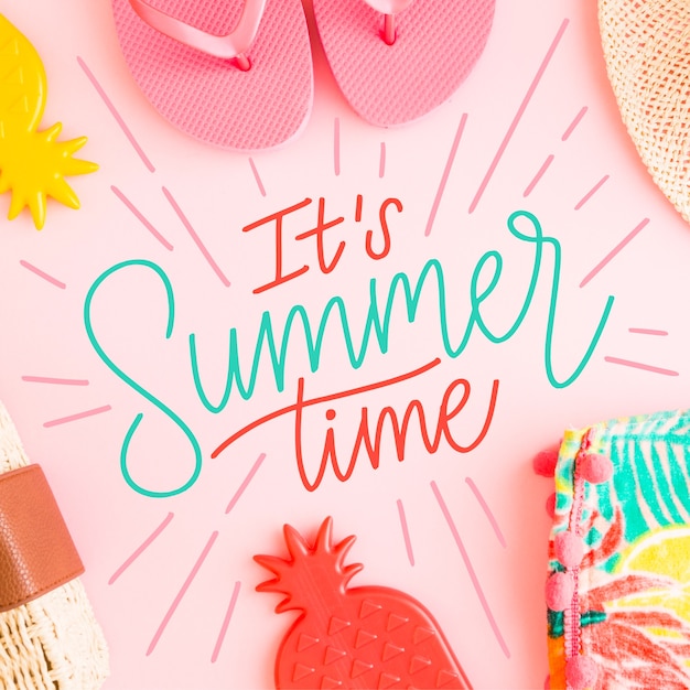 Free Vector | Summer lettering message theme