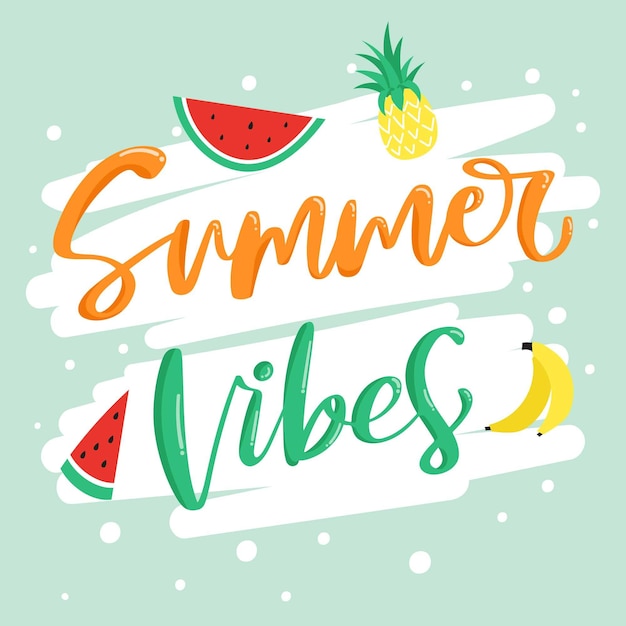 Download Summer lettering theme | Free Vector