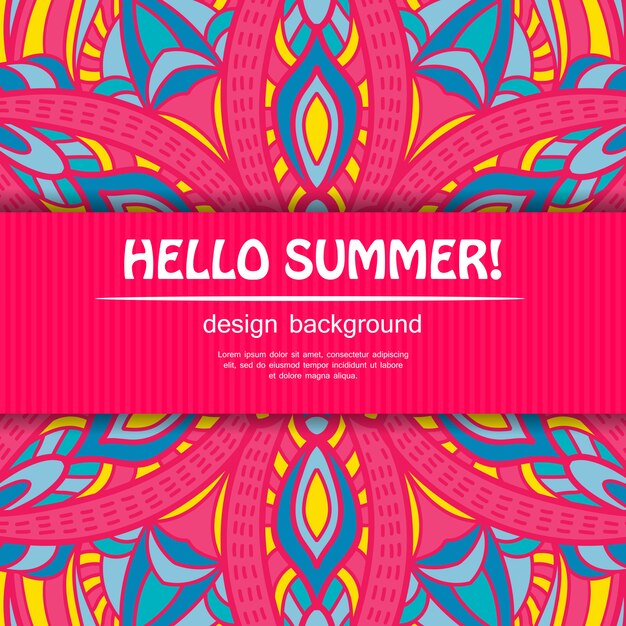 Download Summer mandala design. ethnic background. Vector | Premium ...