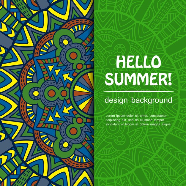 Download Summer mandala design. ethnic background. | Premium Vector