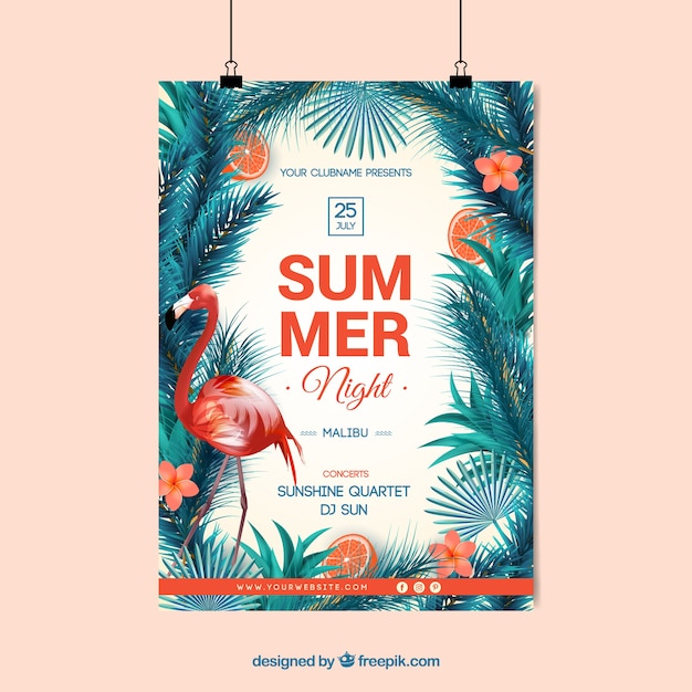Download Summer night poster | Free Vector