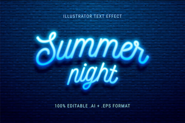 Download Free Vector | Summer night text effect