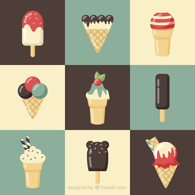 Summer pack of ice cream cones and\
popsicles