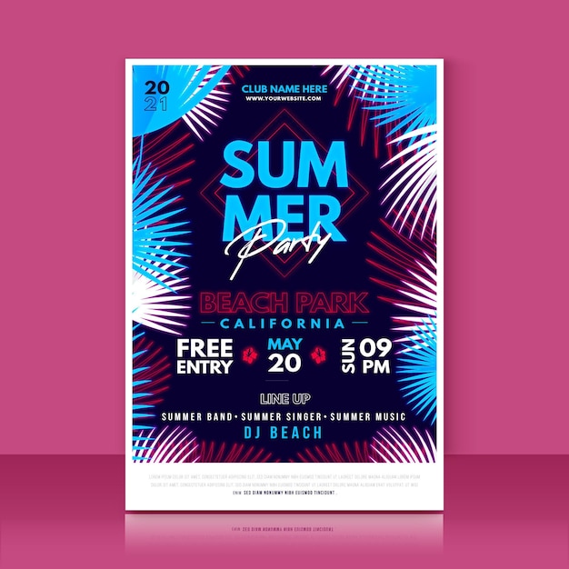 Free Vector Summer party flyer template