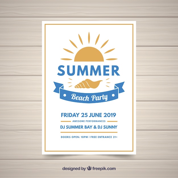 Summer party flyer to celebrate season