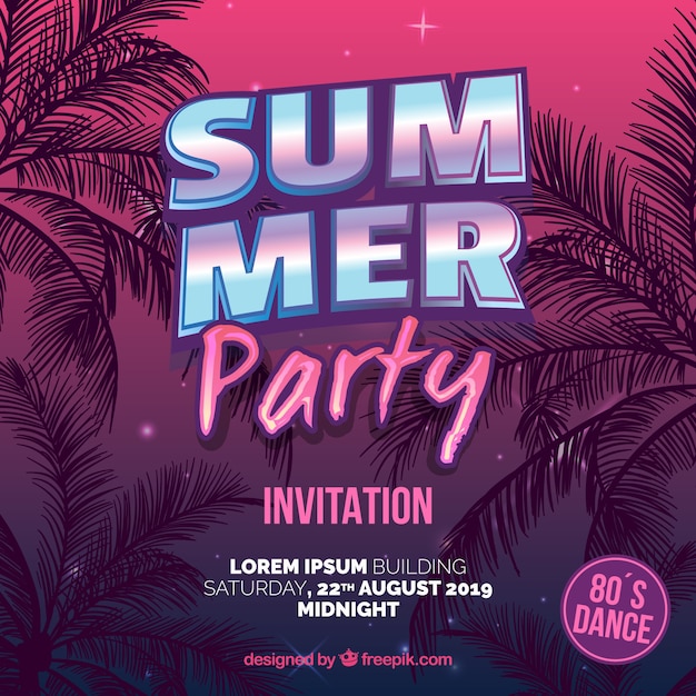 free-vector-summer-party-invitation