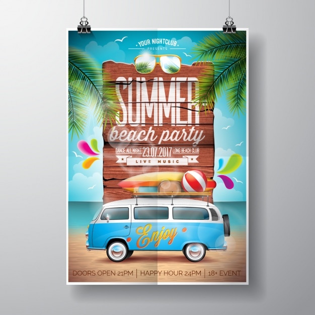Summer party poster design