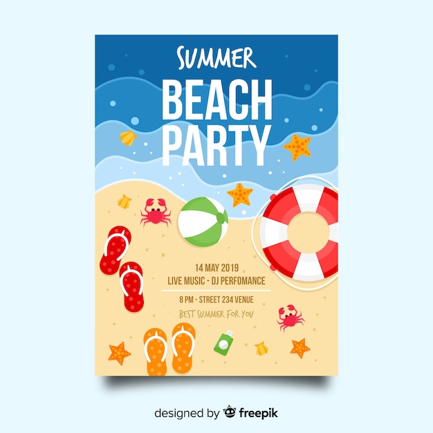 free-vector-summer-party-poster-template