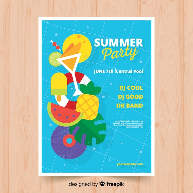 Free Vector | Summer party poster template