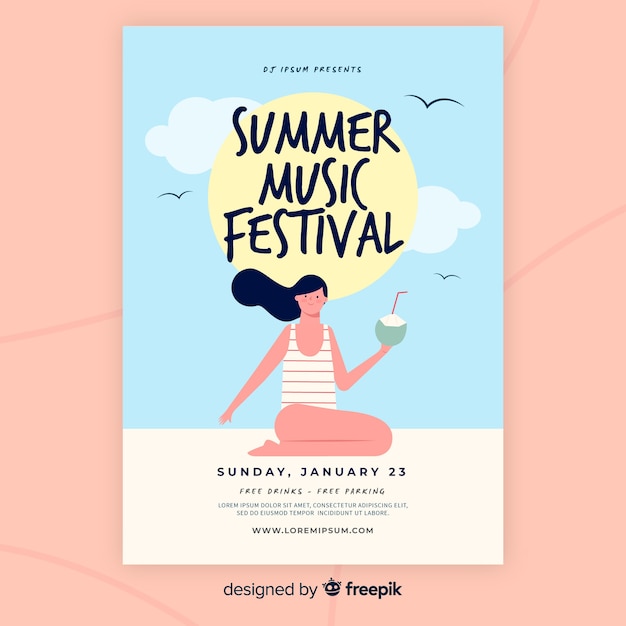 free-vector-summer-party-poster-template