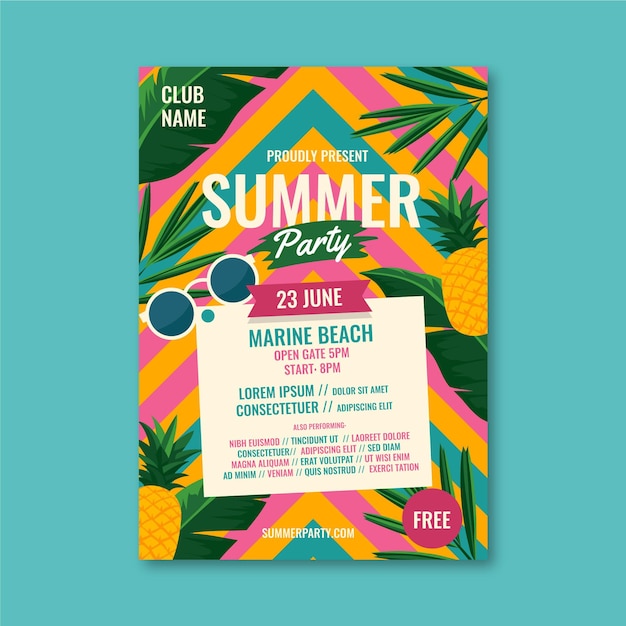 free-vector-summer-party-poster-template