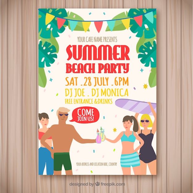 Free Vector | Summer party poster