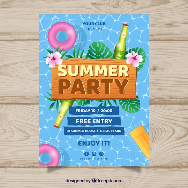 Summer party poster | Free Vector