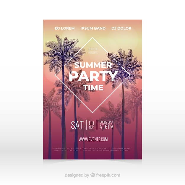 Summer party poster Vector | Free Download