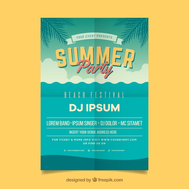 Free Vector | Summer party poster