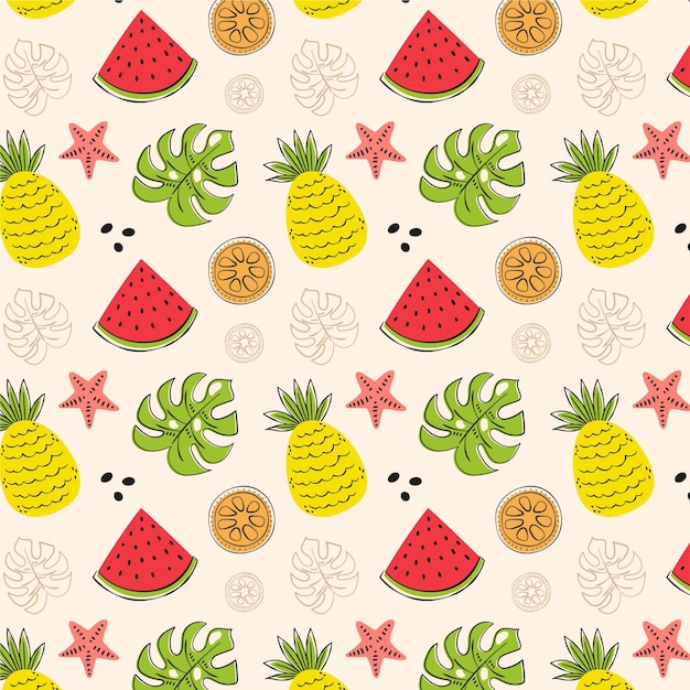 Free Vector | Summer pattern collection concept