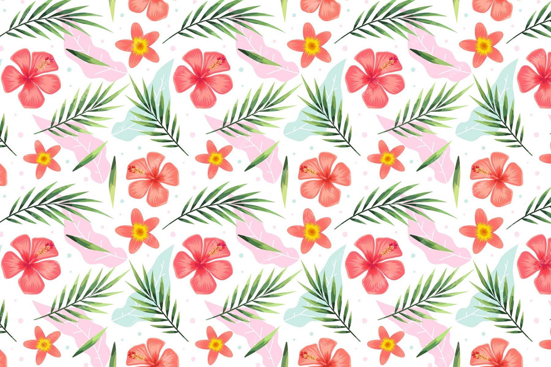 Free Vector | Summer pattern with tropical flowers