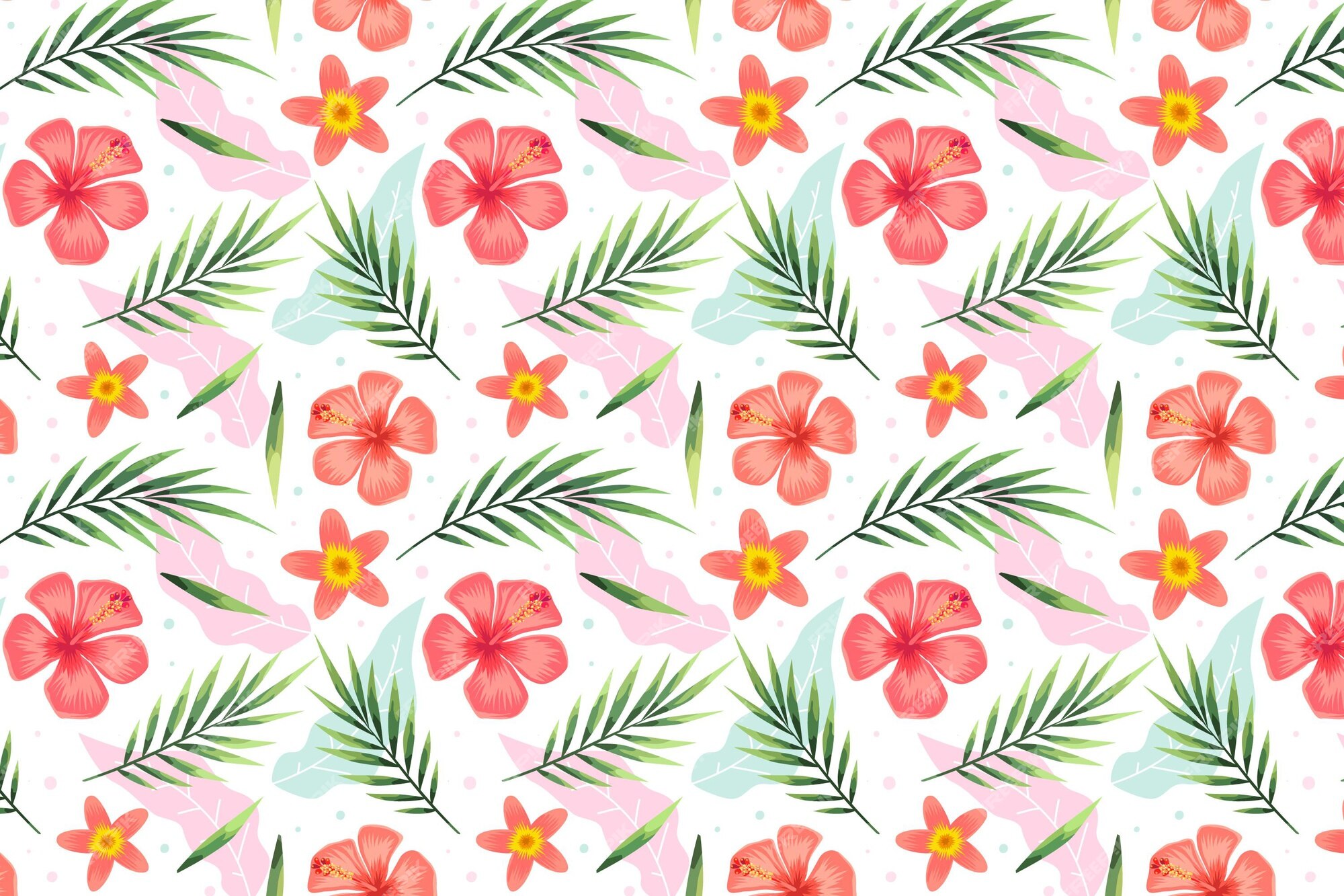 Free Vector | Summer pattern with tropical flowers