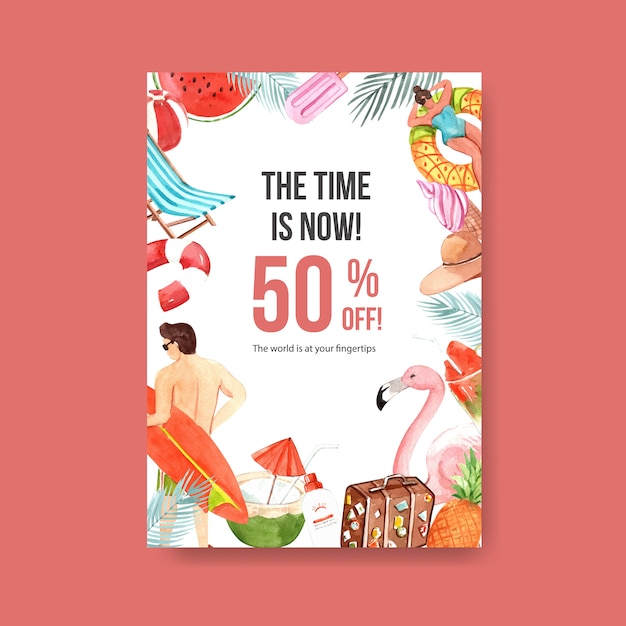 Free Vector | Summer poster template