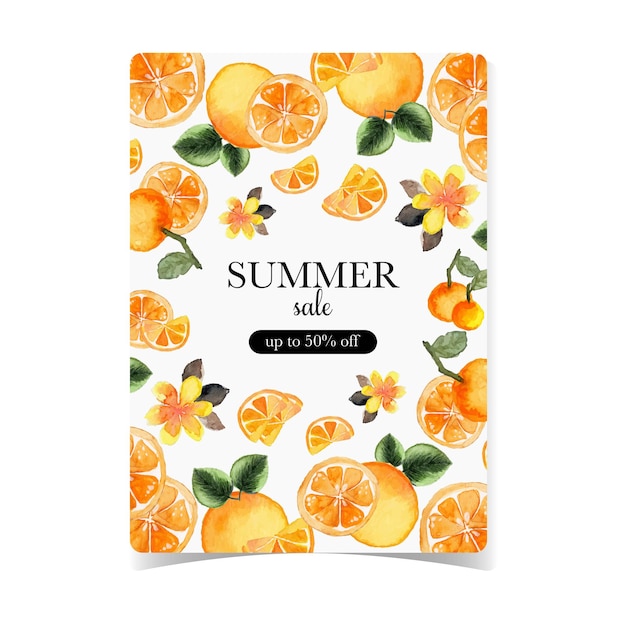 Premium Vector | Summer sale flayer with tropical fruits background