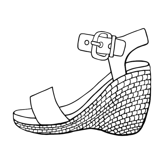 Premium Vector | Summer sandals outline illustration in vector