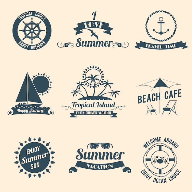 Download Free Summer Sea Emblems Black Free Vector Use our free logo maker to create a logo and build your brand. Put your logo on business cards, promotional products, or your website for brand visibility.