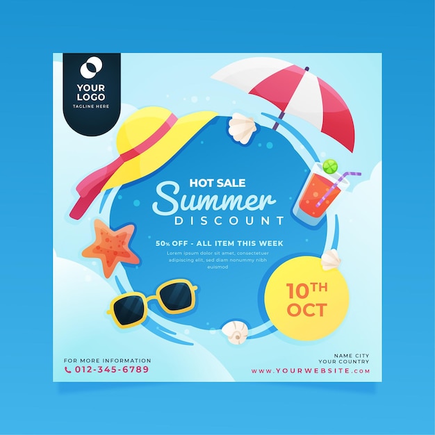 Download Free Download This Free Vector Summer Square Flyer Template Use our free logo maker to create a logo and build your brand. Put your logo on business cards, promotional products, or your website for brand visibility.