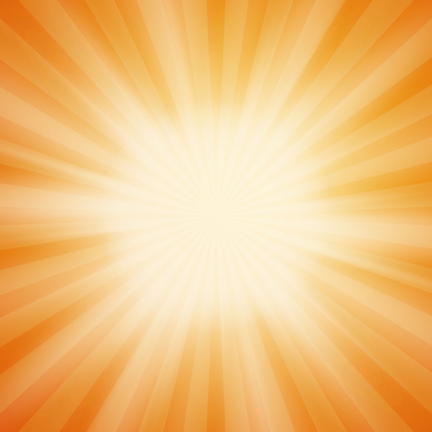 夏の太陽は光線でオレンジ色の背景にバーストしました 夏の背景 夏の太陽光線 プレミアムベクター