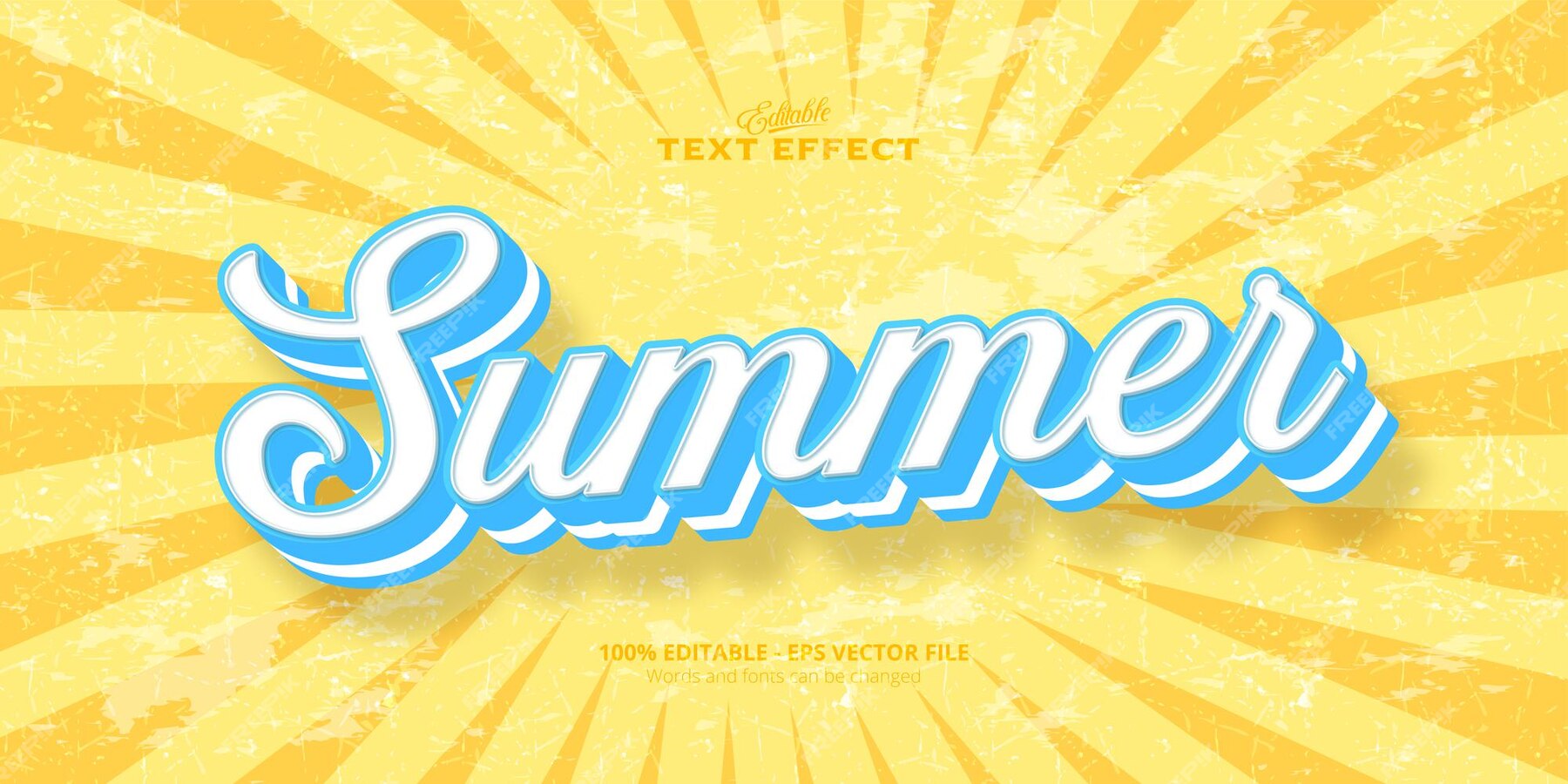 Premium Vector | Summer text, editable text effect