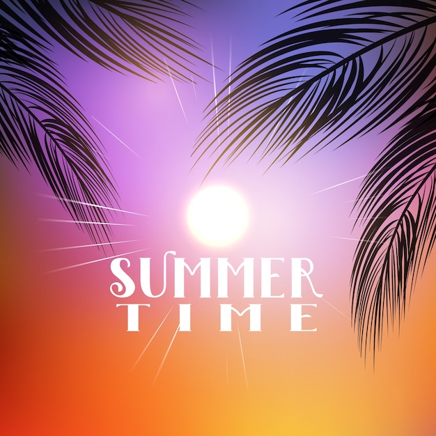 Download Free Vector | Summer themed background with palm tree branches