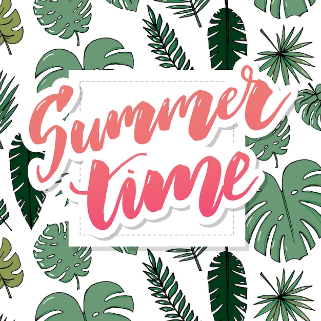 Download Summer time vector banner design | Premium Vector