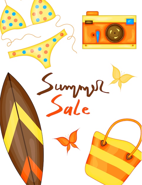 Download Summer time vector banner | Premium Vector