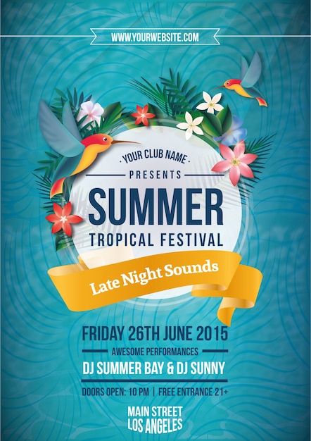 Summer tropical festival poster