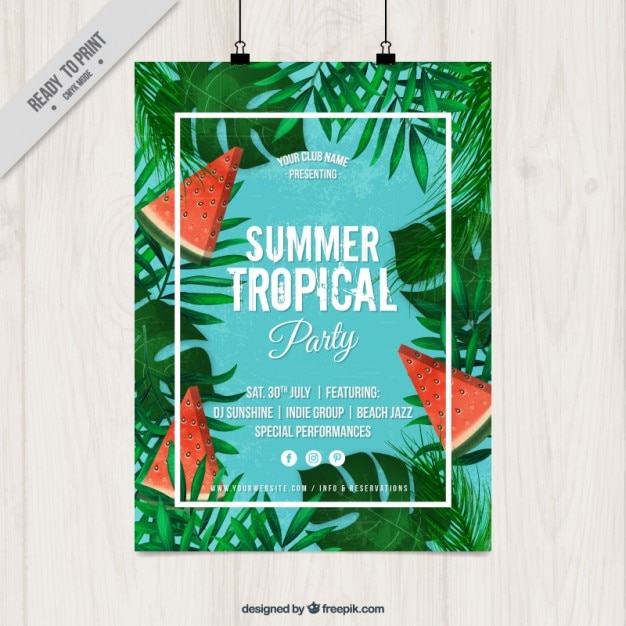 Summer tropical party poster