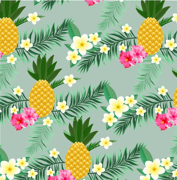 Premium Vector Summer Tropical Seamless Pattern