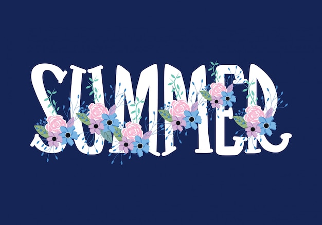 Premium Vector | Summer typography wording lettering