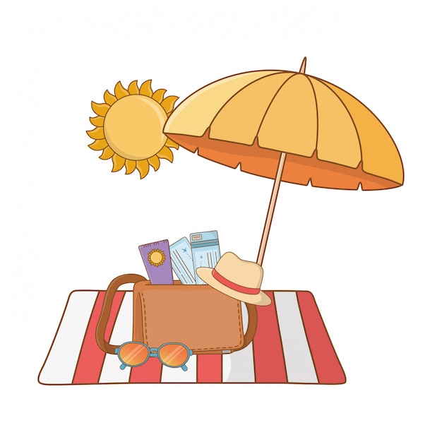 Download Summer vacation relax cartoon Vector | Free Download