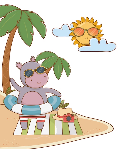 Download Summer vacation relax cartoon Vector | Free Download