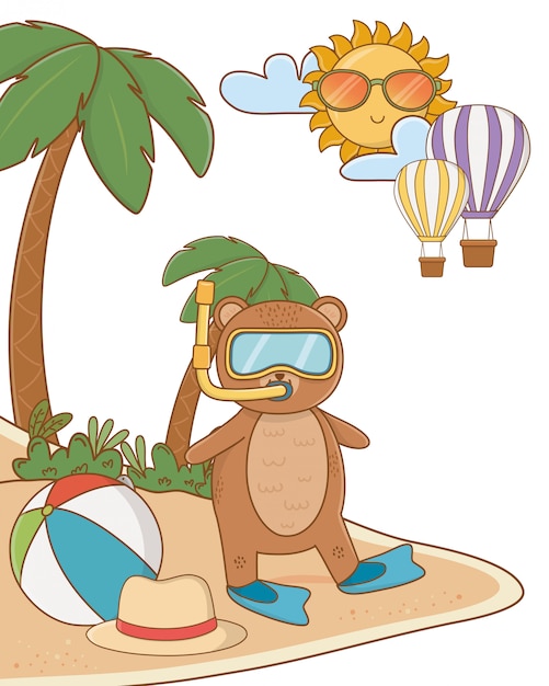 Free Vector | Summer vacation relax cartoon