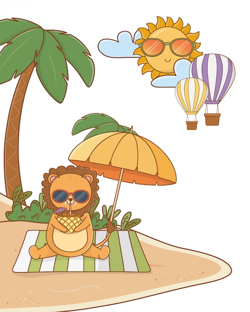 Free Vector | Summer vacation relax cartoon