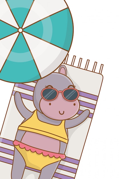 Free Vector | Summer vacation relax cartoon