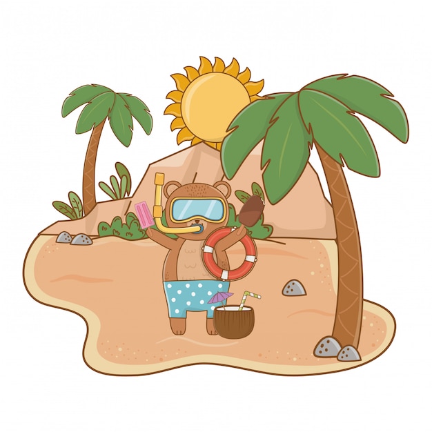 Free Vector | Summer vacation relax cartoon