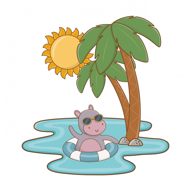 Summer vacation relax cartoon | Free Vector