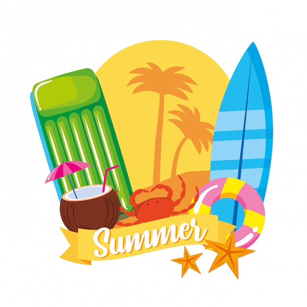 Premium Vector | Summer and vacation time card
