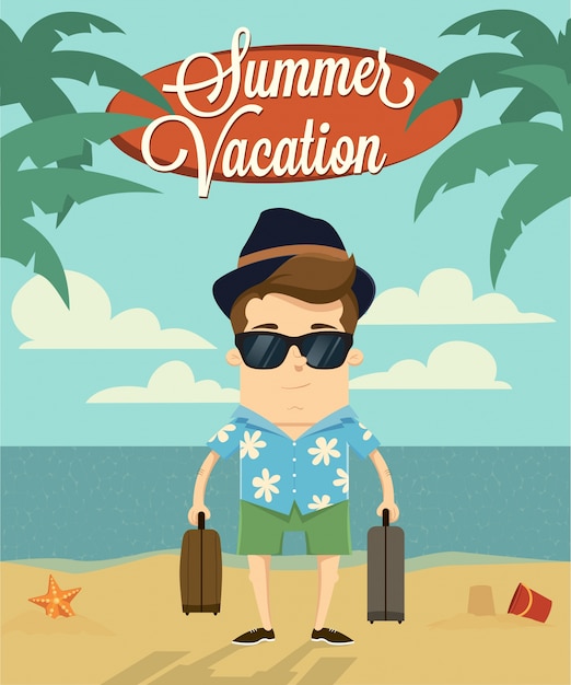 Summer vacation with character design