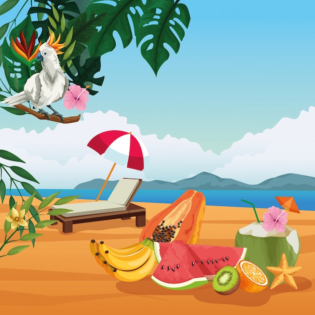 Free Vector | Summer vacations and beach cartoons.